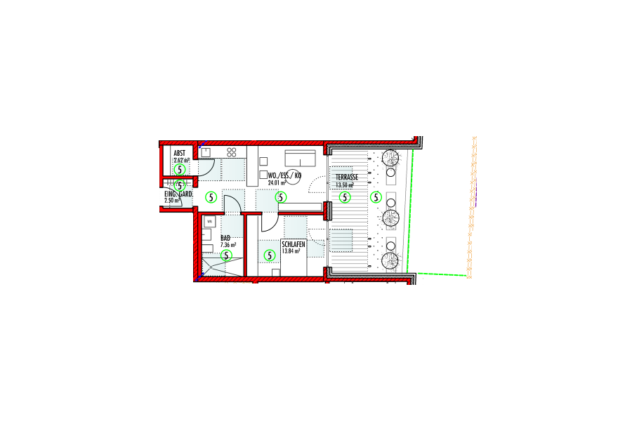 Grundriss Wohnung 5